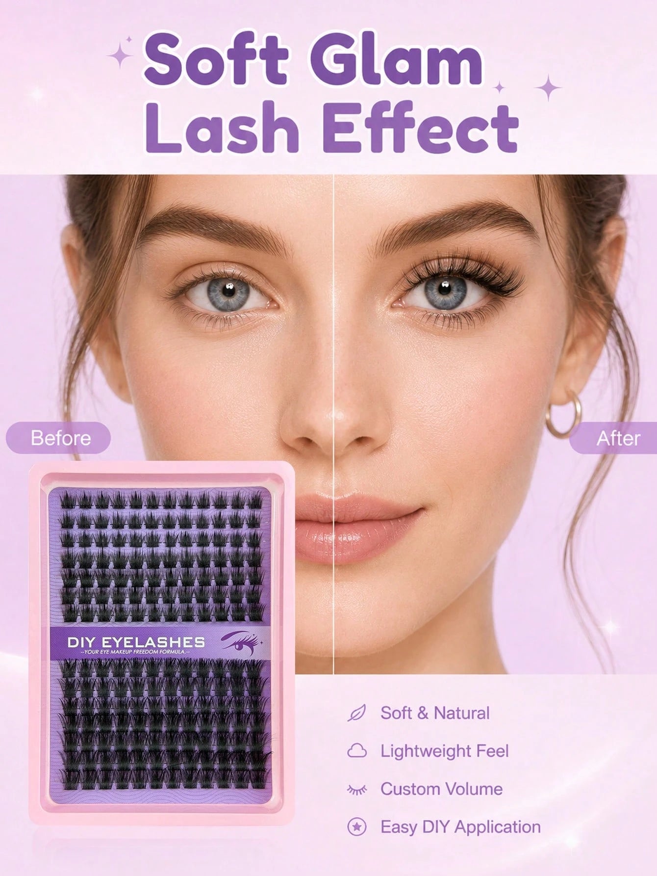182pcs Lash Cluters Kit 10-16mm Fake Lashes Large Capacity Segmented Upper Eye Soft, Naturally Curled, Slender, Thick And Suitable For Daily Use
