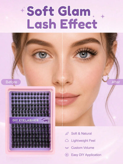 182pcs Lash Cluters Kit 10-16mm Fake Lashes Large Capacity Segmented Upper Eye Soft, Naturally Curled, Slender, Thick And Suitable For Daily Use