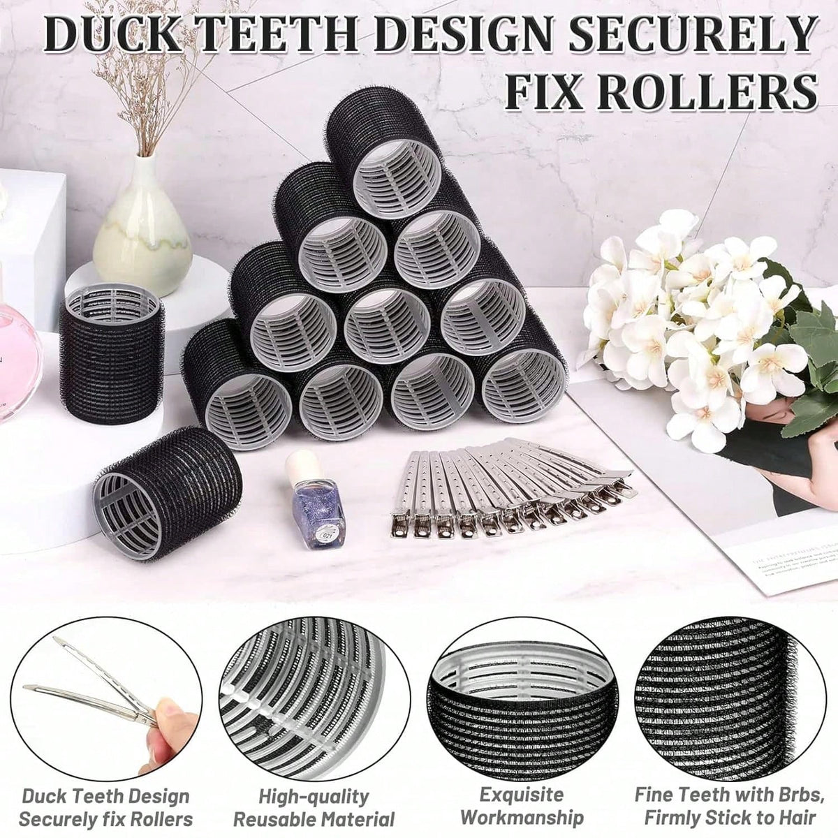 18pcs Super Large Curling Rollers With Clips, Self-Adhesive Hair Curlers Suitable For Long/Medium/Short Hair & Bangs, DIY Hair Curling Tool,Hair Curlers,Curly Hair Brush,Rollers,Curly Hair Products,Cu