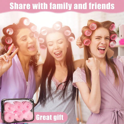 18pcs Super Large Curling Rollers With Clips, Self-Adhesive Hair Curlers Suitable For Long/Medium/Short Hair & Bangs, DIY Hair Curling Tool,Hair Curlers,Curly Hair Brush,Rollers,Curly Hair Products,Cu