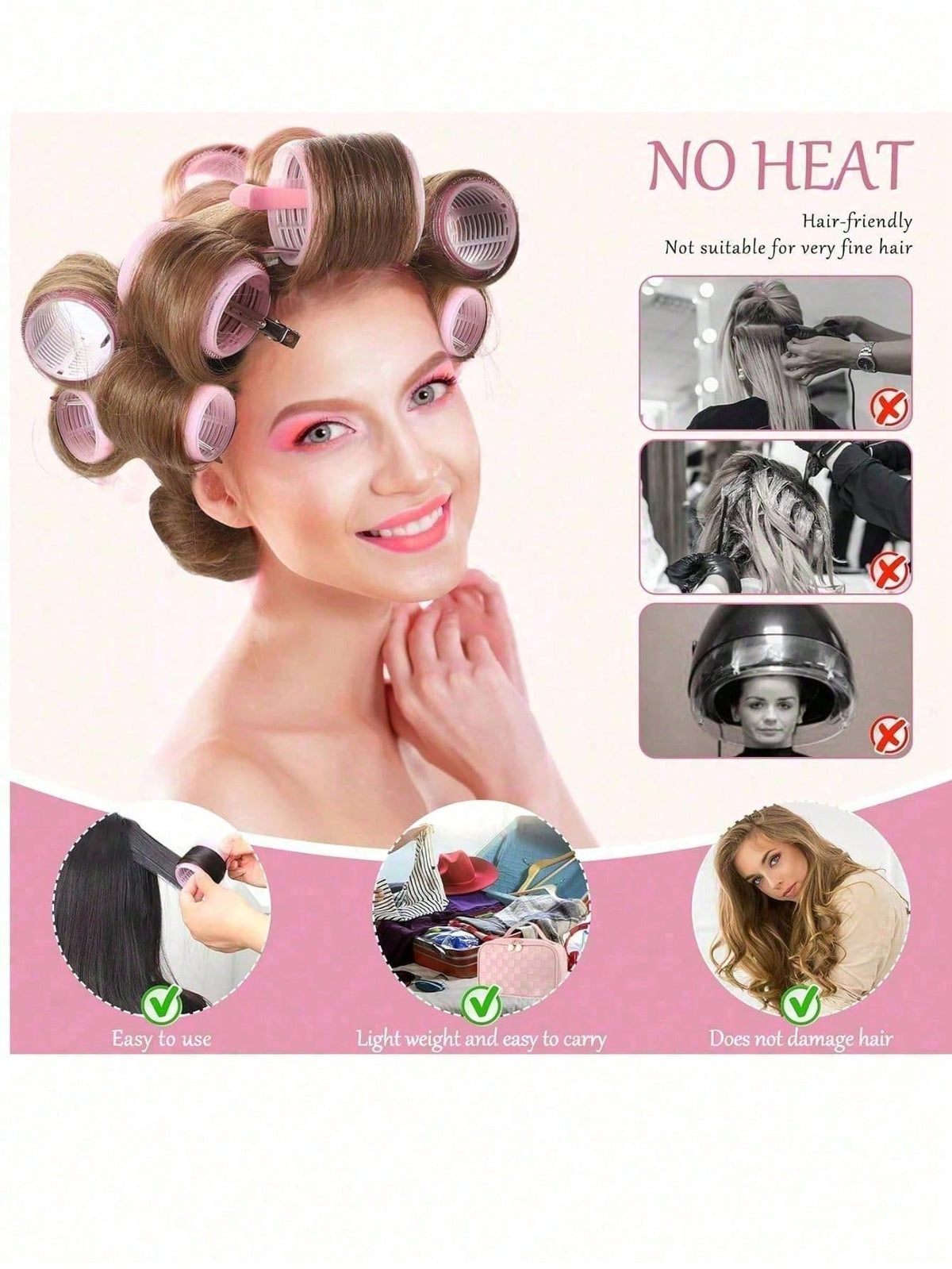 18pcs Super Large Curling Rollers With Clips, Self-Adhesive Hair Curlers Suitable For Long/Medium/Short Hair & Bangs, DIY Hair Curling Tool,Hair Curlers,Curly Hair Brush,Rollers,Curly Hair Products,Cu