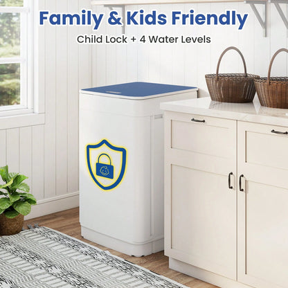 19 Lbs Portable Full Automatic Washing Machine, Compact Laundry Washer Machine With 7 Wash Programs, Built-In Drain Pump, LED Display Washer And Spin Dryer Combo For Apartments, Dorms, RVs
