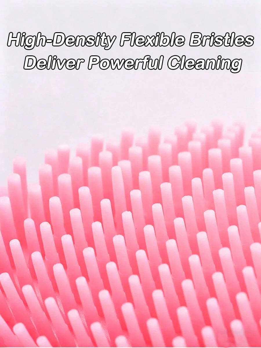 1Pair Silicone Cleaning Gloves With Brush Bristles, Multi-Functional Grooming Gloves For Car,Dishes,Pet,Bathroom Washing