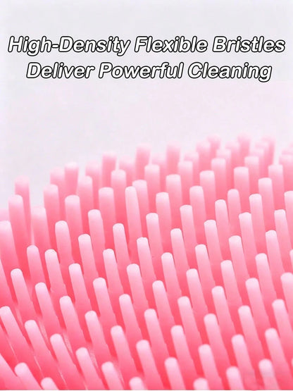 1Pair Silicone Cleaning Gloves With Brush Bristles, Multi-Functional Grooming Gloves For Car,Dishes,Pet,Bathroom Washing