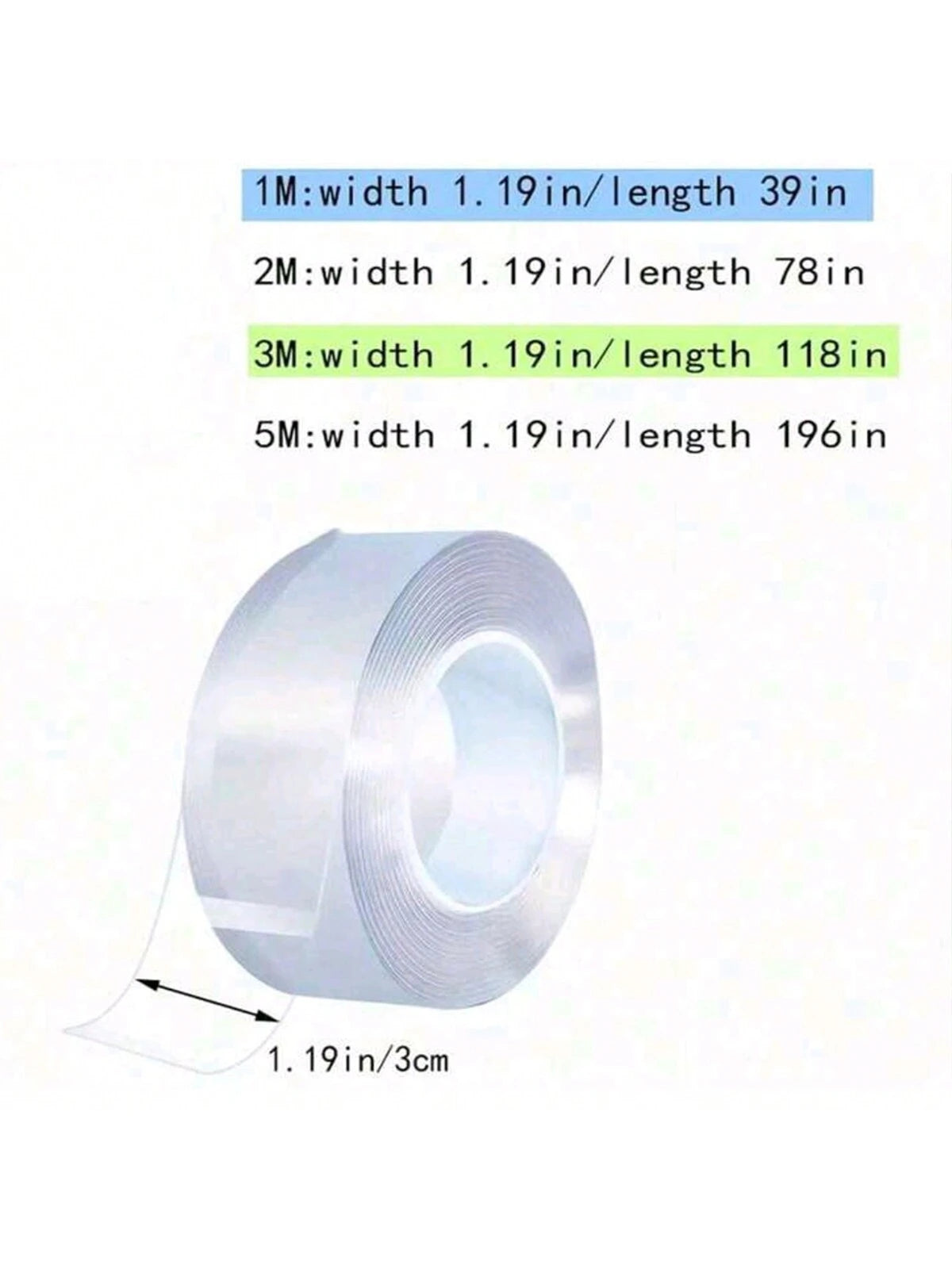 1pc 1/3/5m Nano Tape Double Sided Tape Transparent Reusable Waterproof Adhesive Tapes Monster Tape Reusable Wall Stickers Strong Sticky Glue Car Bathroom Kitchen Home Party Balloon Decoration Accessor