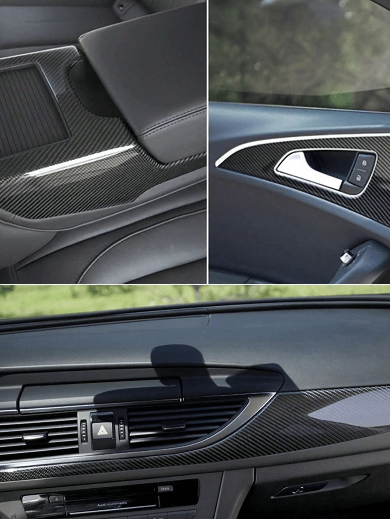 1pc 10x152cm 7D Carbon Fiber Vinyl Film Car Sticker Glossy Car Interior Wrap Sticker Car Home Door Decals Protect Your More Cool DIY Paste