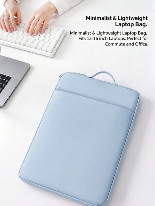 1pc 11-15.6 Inch Tablet Protective Sleeve, Handheld Storage Bag, PU Laptop Bag With Compartments For Accessories, Office Supplies, Back To School