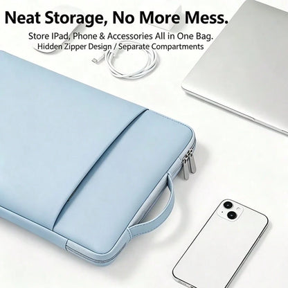 1pc 11-15.6 Inch Tablet Protective Sleeve, Handheld Storage Bag, PU Laptop Bag With Compartments For Accessories, Office Supplies, Back To School