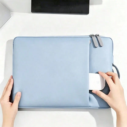 1pc 11-15.6 Inch Tablet Protective Sleeve, Handheld Storage Bag, PU Laptop Bag With Compartments For Accessories, Office Supplies, Back To School