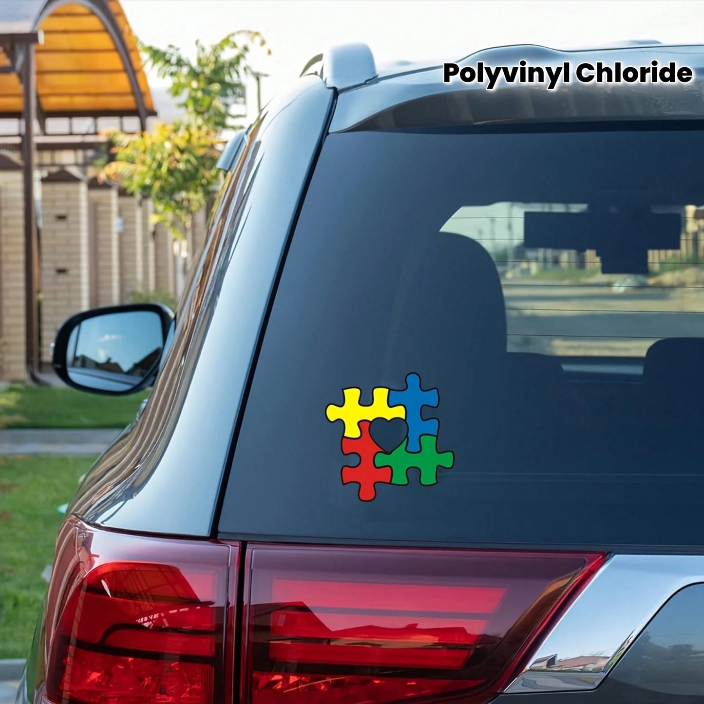 1pc 12.6x12.4cm/ 5x5in Autism Awareness Heart Shaped Puzzle Sticker, Suitable For Car, Laptop, Tablet, Backpack, Books, Windows, Walls, Waterproof, UV-Resistant, Fade-Resistant, Vinyl Sticker, Univer