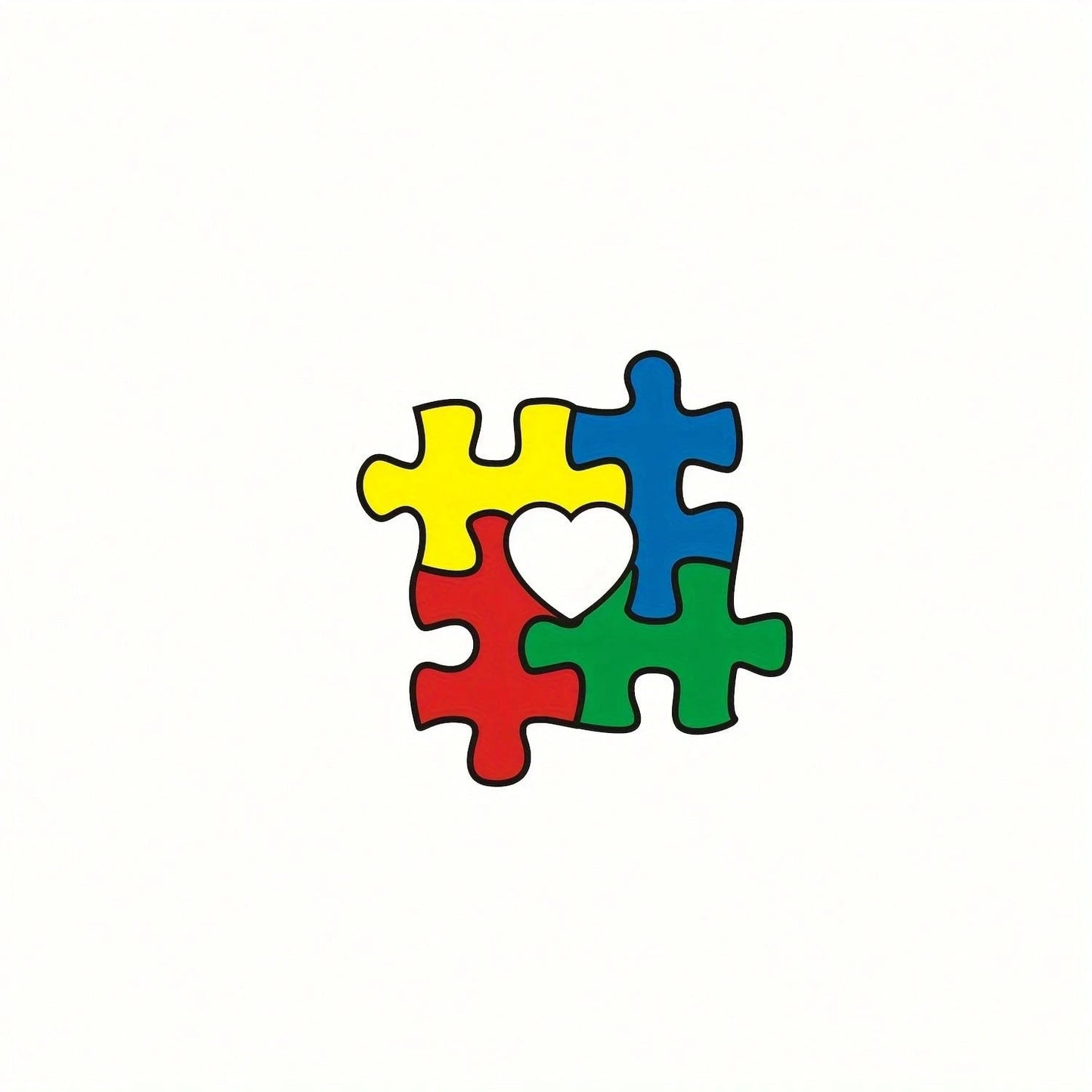 1pc 12.6x12.4cm/ 5x5in Autism Awareness Heart Shaped Puzzle Sticker, Suitable For Car, Laptop, Tablet, Backpack, Books, Windows, Walls, Waterproof, UV-Resistant, Fade-Resistant, Vinyl Sticker, Univer