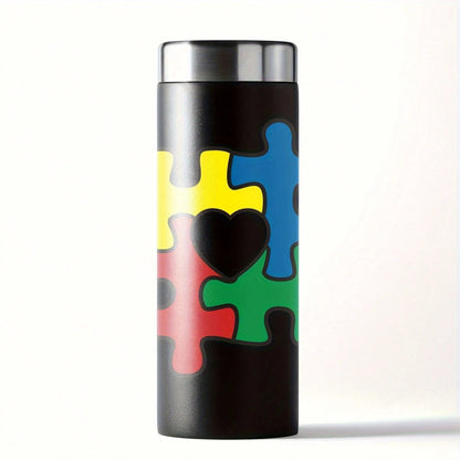 1pc 12.6x12.4cm/ 5x5in Autism Awareness Heart Shaped Puzzle Sticker, Suitable For Car, Laptop, Tablet, Backpack, Books, Windows, Walls, Waterproof, UV-Resistant, Fade-Resistant, Vinyl Sticker, Univer