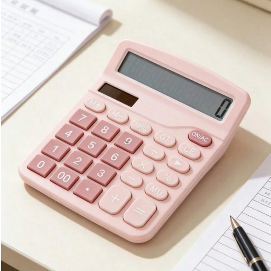 1pc 12-Digit Electronic Calculator: Dual Power Supply + Precise Calculation + Multi-Function Keys, Suitable For Office Finance Accounting, Student Homework, Household Daily Bookkeeping, High Cost-Perf