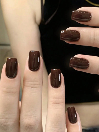 1pc 15ml Chocolate Brown Gel Nail Polish Starter Pure Soak Off No Wipe Nail Gel Polish Suitable For All Seasons
