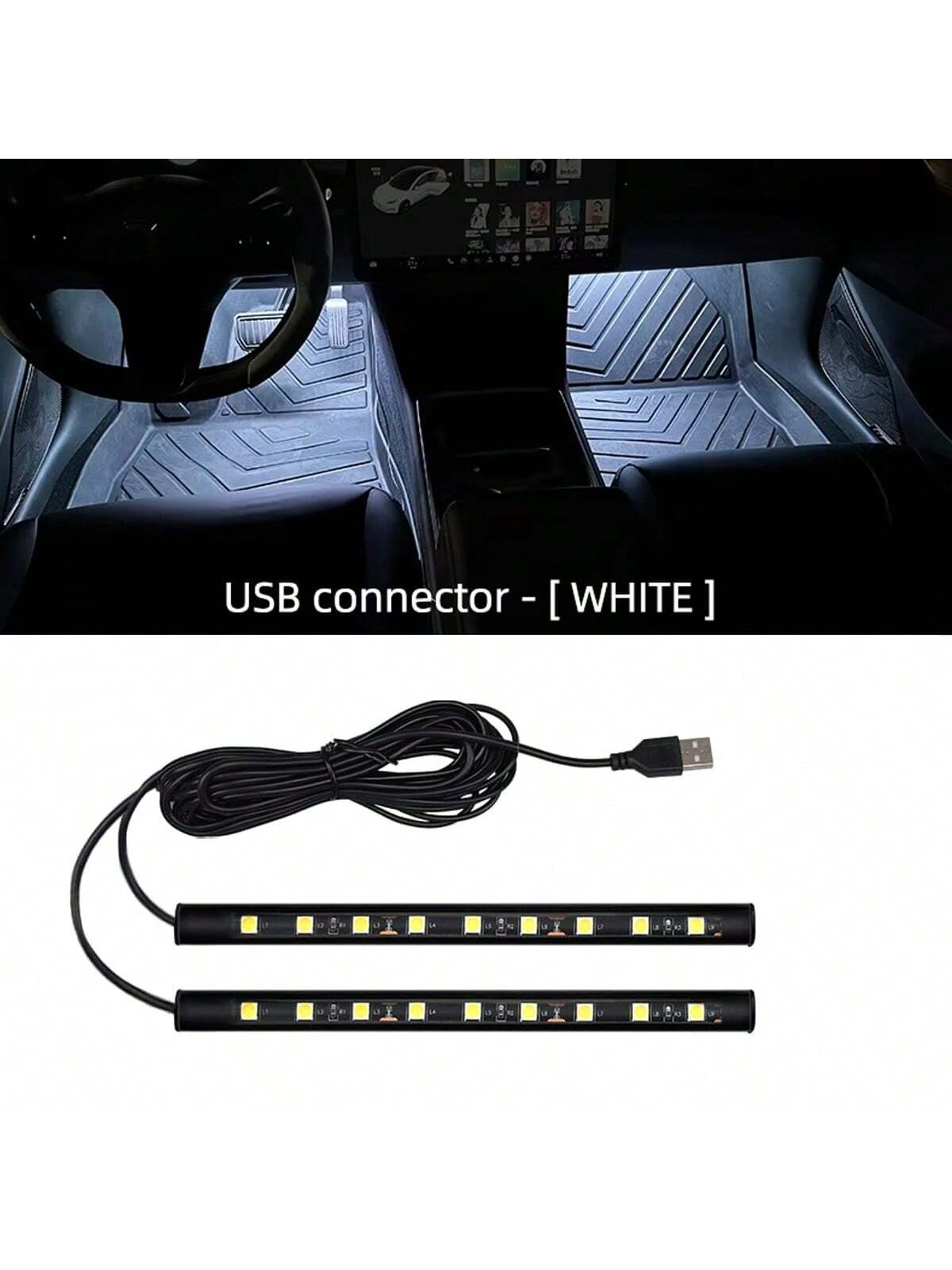 1pc 2 In 1 USB Car Decorative Ambient Light