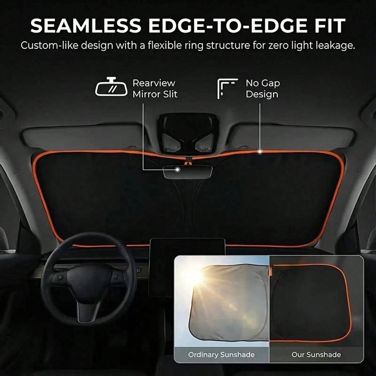 1PC 2026 New Portable Heat-Insulating Sunshade, One-Piece Car Windshield Sunshade, Upgraded Thick Titanium Silver Material, Designed For Automotive Windshield, Effectively Blocks Sunlight, Easy Instal