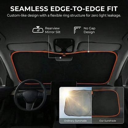 1PC 2026 New Portable Heat-Insulating Sunshade, One-Piece Car Windshield Sunshade, Upgraded Thick Titanium Silver Material, Designed For Automotive Windshield, Effectively Blocks Sunlight, Easy Instal