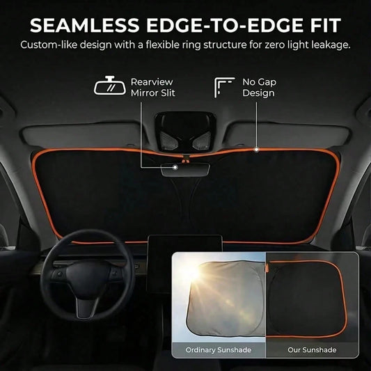 1PC 2026 New Portable Heat-Insulating Sunshade, One-Piece Car Windshield Sunshade, Upgraded Thick Titanium Silver Material, Designed For Automotive Windshield, Effectively Blocks Sunlight, Easy Instal