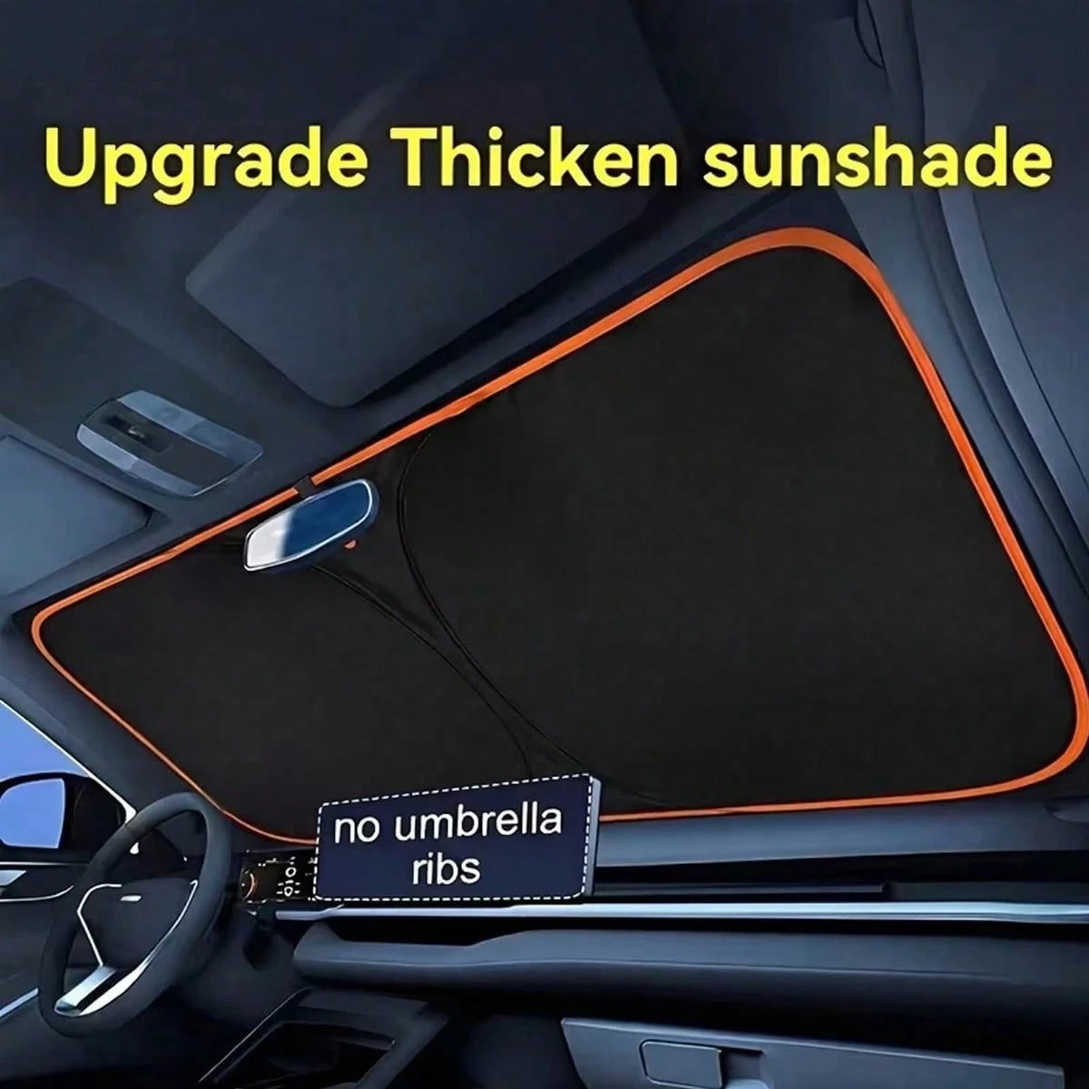 1PC 2026 New Portable Heat-Insulating Sunshade, One-Piece Car Windshield Sunshade, Upgraded Thick Titanium Silver Material, Designed For Automotive Windshield, Effectively Blocks Sunlight, Easy Instal