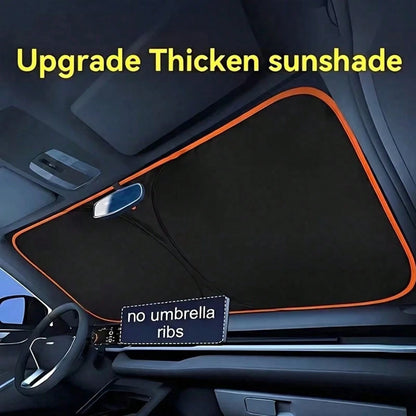 1PC 2026 New Portable Heat-Insulating Sunshade, One-Piece Car Windshield Sunshade, Upgraded Thick Titanium Silver Material, Designed For Automotive Windshield, Effectively Blocks Sunlight, Easy Instal