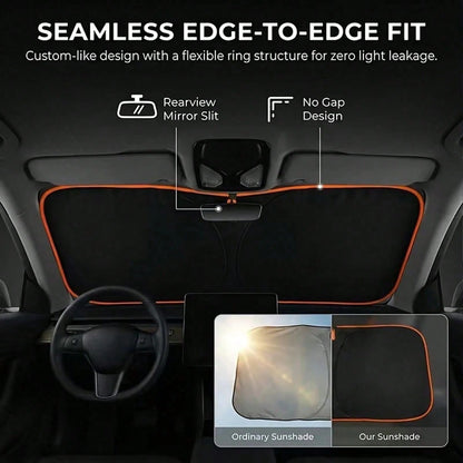 1PC 2026 New Portable Heat-Insulating Sunshade, One-Piece Car Windshield Sunshade, Upgraded Thick Titanium Silver Material, Designed For Automotive Windshield, Effectively Blocks Sunlight, Easy Instal