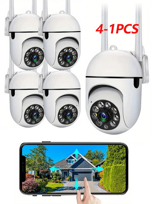 1pc/2pcs/4pcs WiFi Security Camera With 355° Two-Way Audio And Night Vision, Remote Control, Suitable For Indoor And Outdoor Use, View Anytime Via App, Great Gift For Christmas, Thanksgiving And Other