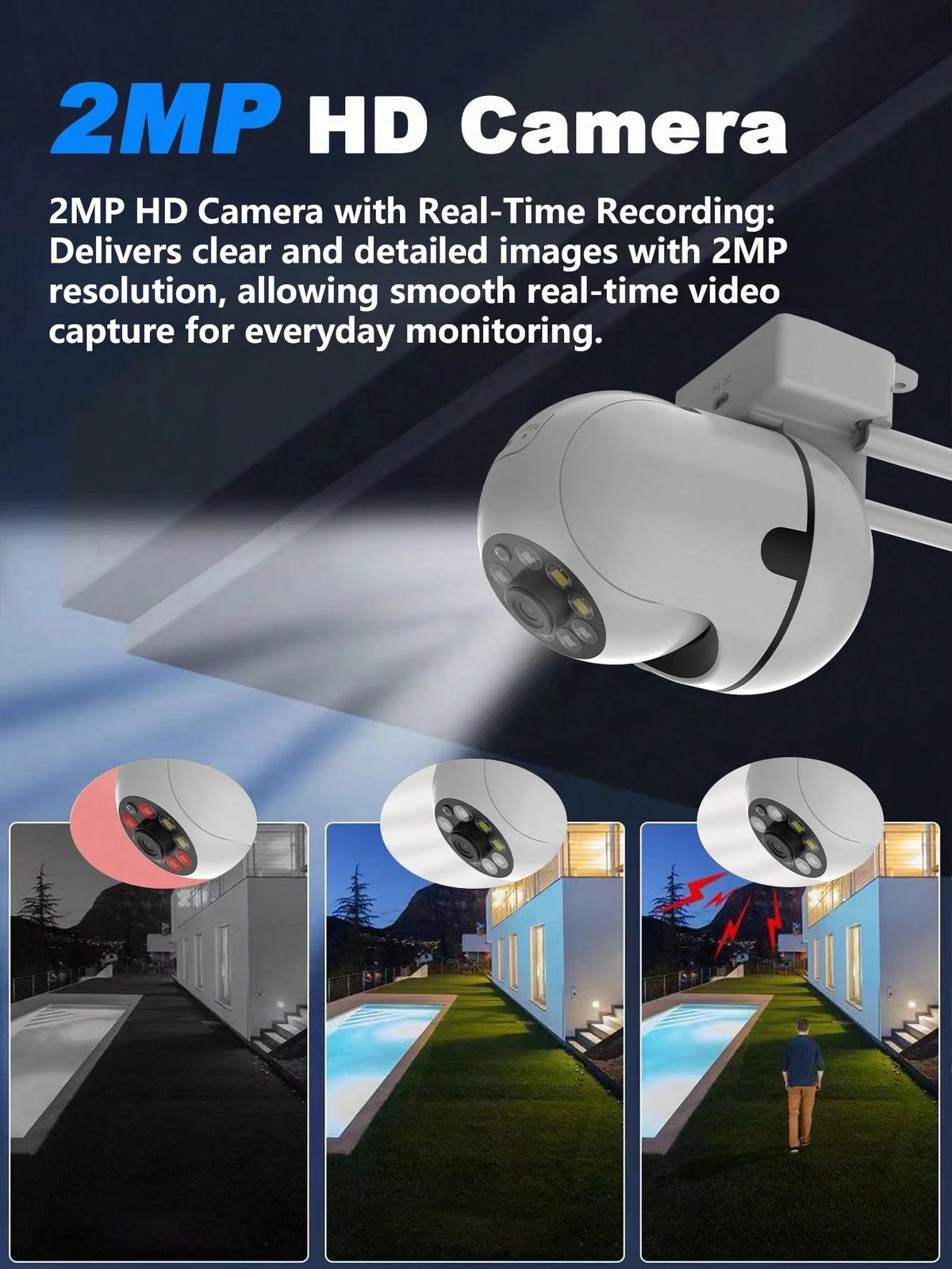 1pc/2pcs/4pcs WiFi Security Camera With 355° Two-Way Audio And Night Vision, Remote Control, Suitable For Indoor And Outdoor Use, View Anytime Via App, Great Gift For Christmas, Thanksgiving And Other