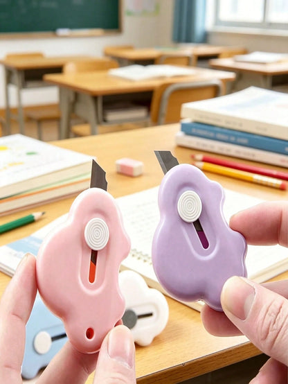1pc/2pcs/5pcs Cloud Shaped Cute Mini Car Multi-Function Knife, Portable Small Student Stationery, Craft Tool