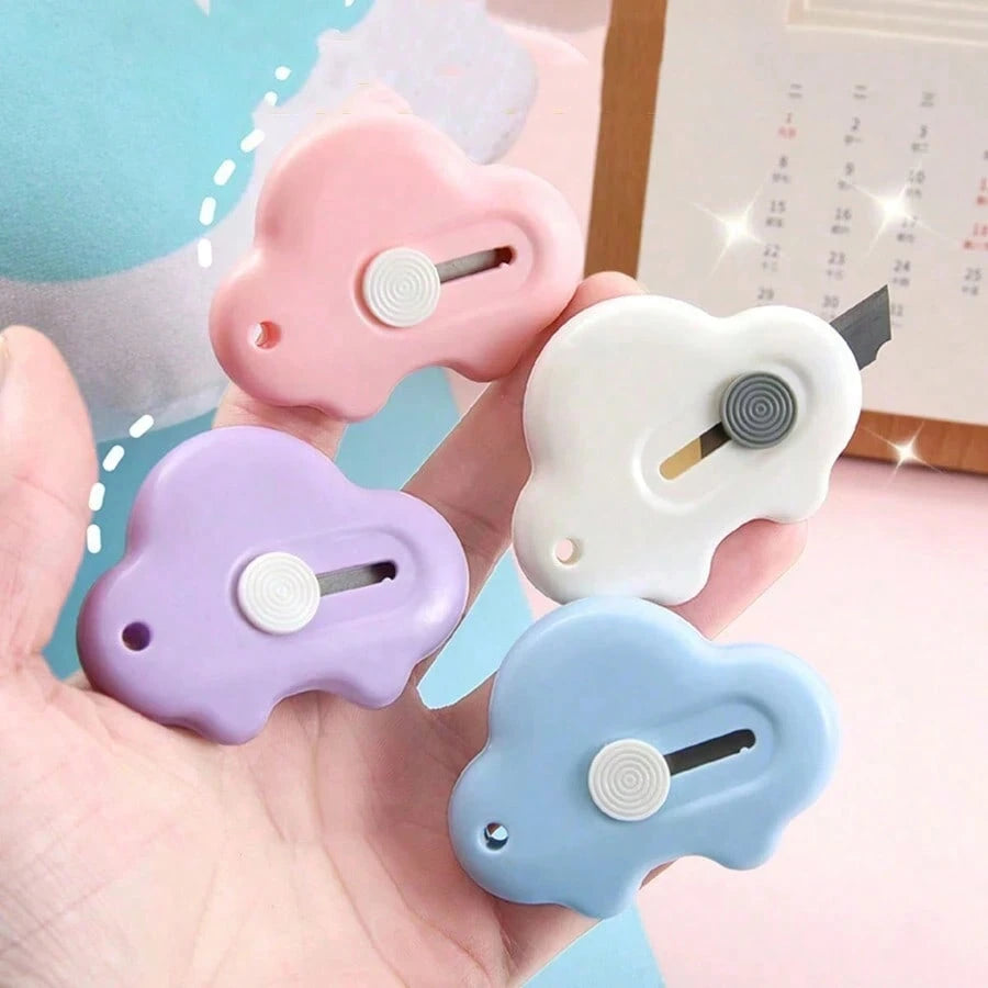 1pc/2pcs/5pcs Cloud Shaped Cute Mini Car Multi-Function Knife, Portable Small Student Stationery, Craft Tool