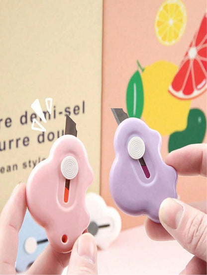 1pc/2pcs/5pcs Cloud Shaped Cute Mini Car Multi-Function Knife, Portable Small Student Stationery, Craft Tool