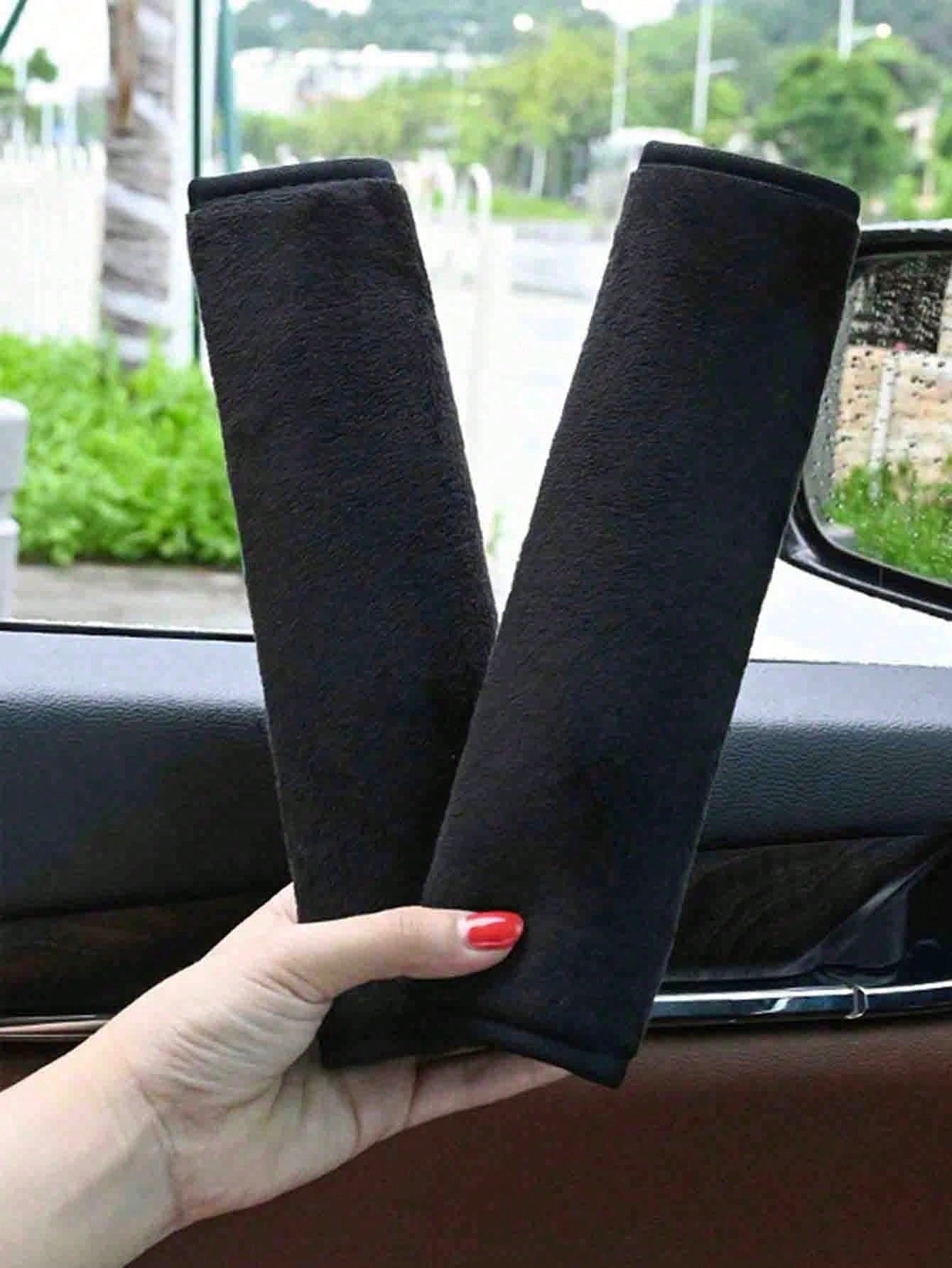 1pc/2pcs Car Plush Seat Belt Shoulder Cover Car Protective Belt Cover Pink Car Accessories General Creative Car Seat Belt Cushion Cover