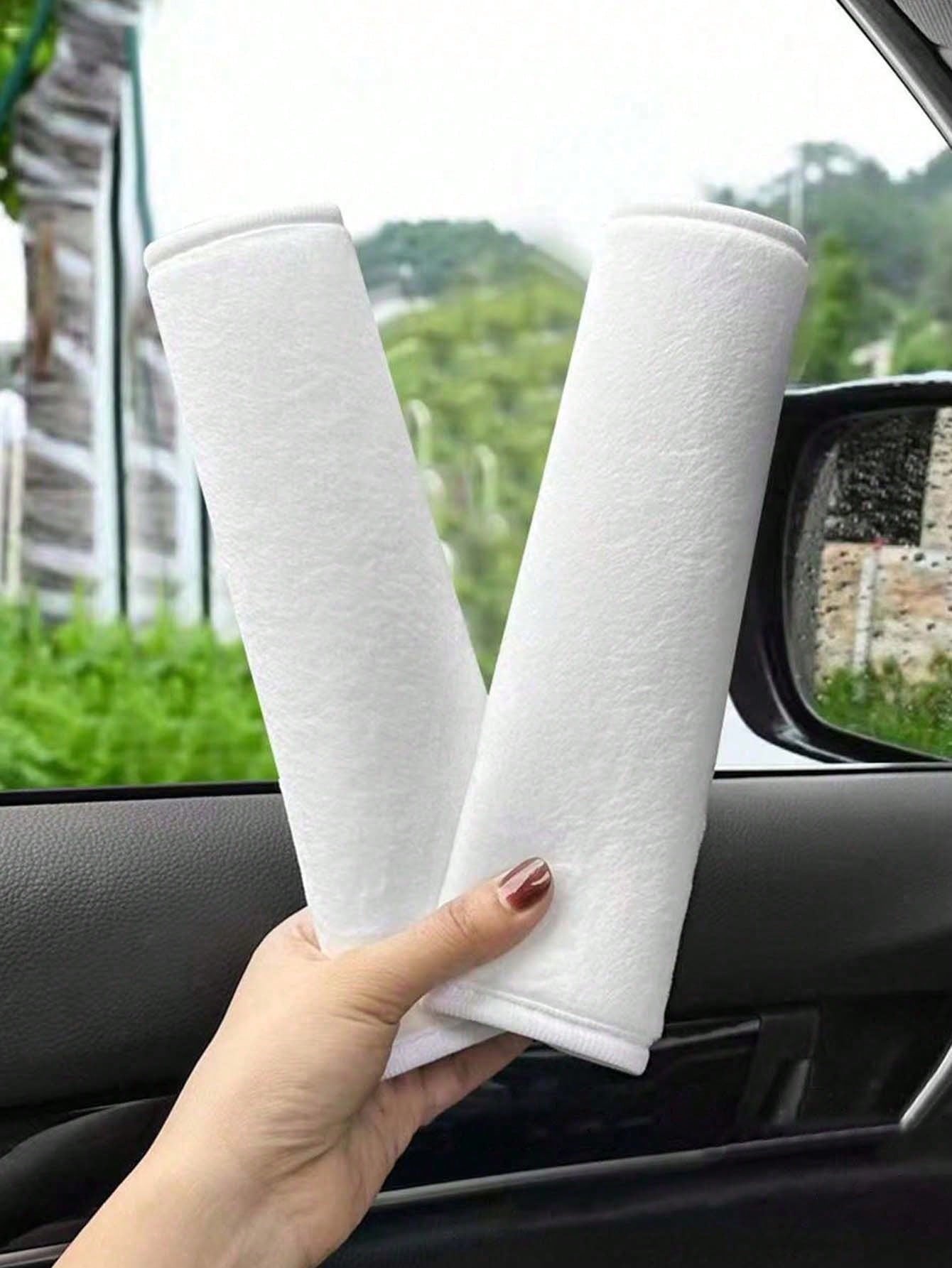1pc/2pcs Car Plush Seat Belt Shoulder Cover Car Protective Belt Cover Pink Car Accessories General Creative Car Seat Belt Cushion Cover