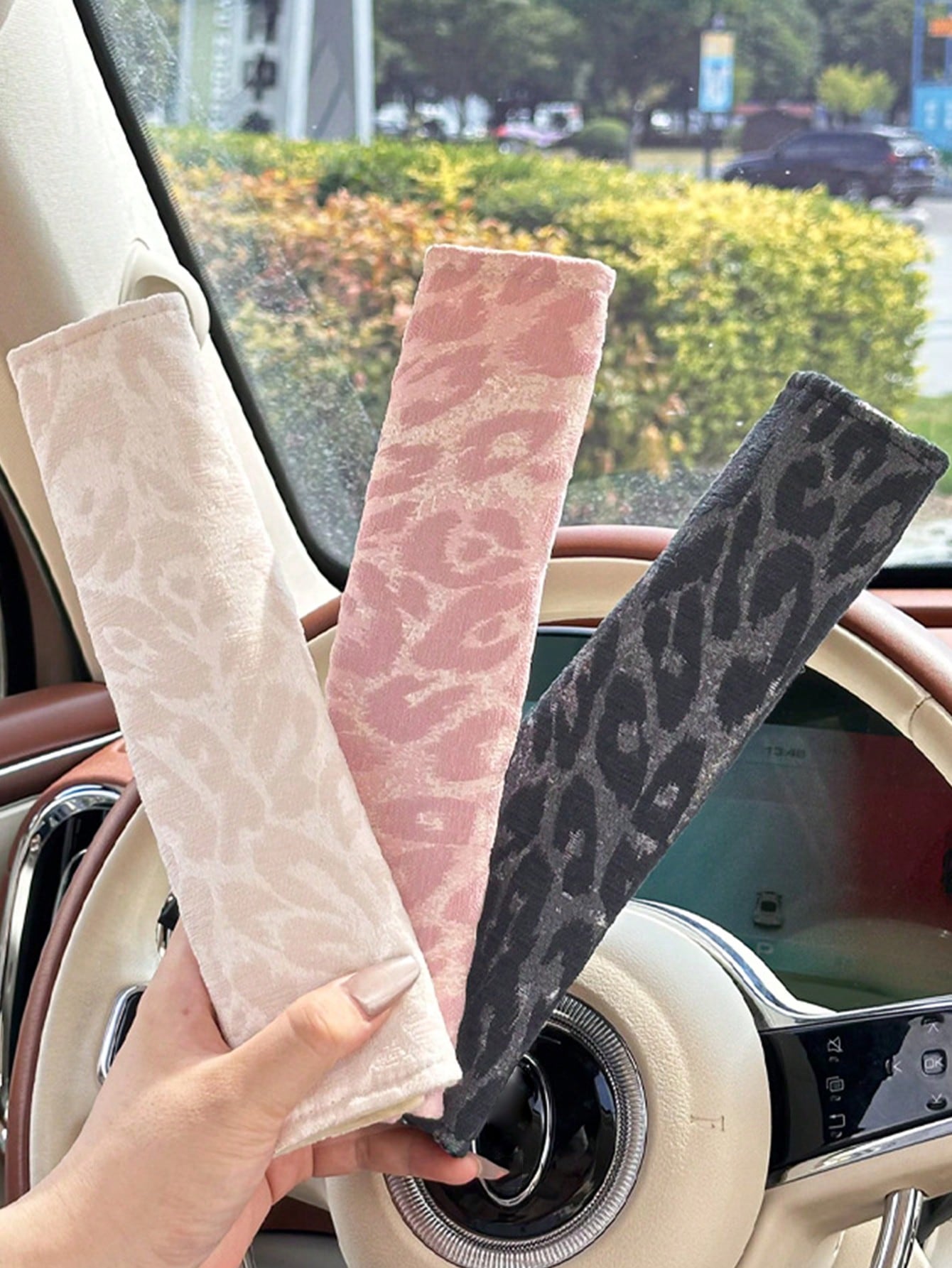 1pc/2pcs Car Seat Belt Shoulder Pads, Leopard Print Car Seat Belt Covers, New Car Interior Accessories
