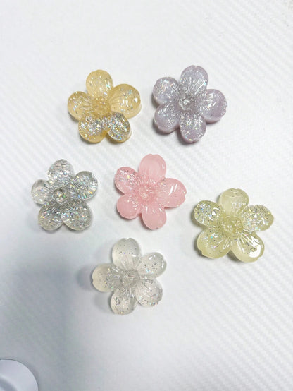 1pc/2pcs Cute Flower Element Push-Pull Stand Phone Push-Pull Stand 3D Flower Foldable Phone Holder, Fresh Floral Adhesive Bubble Phone Stand, Extendable Flower Phone Grip Holder, Suitable For Smartpho
