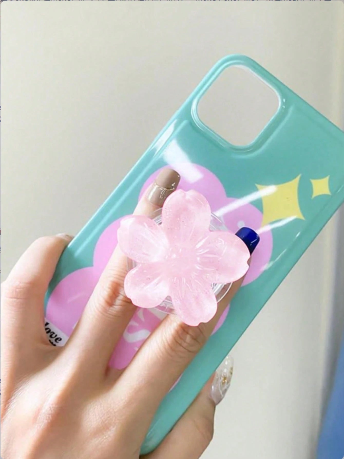 1pc/2pcs Cute Flower Element Push-Pull Stand Phone Push-Pull Stand 3D Flower Foldable Phone Holder, Fresh Floral Adhesive Bubble Phone Stand, Extendable Flower Phone Grip Holder, Suitable For Smartpho