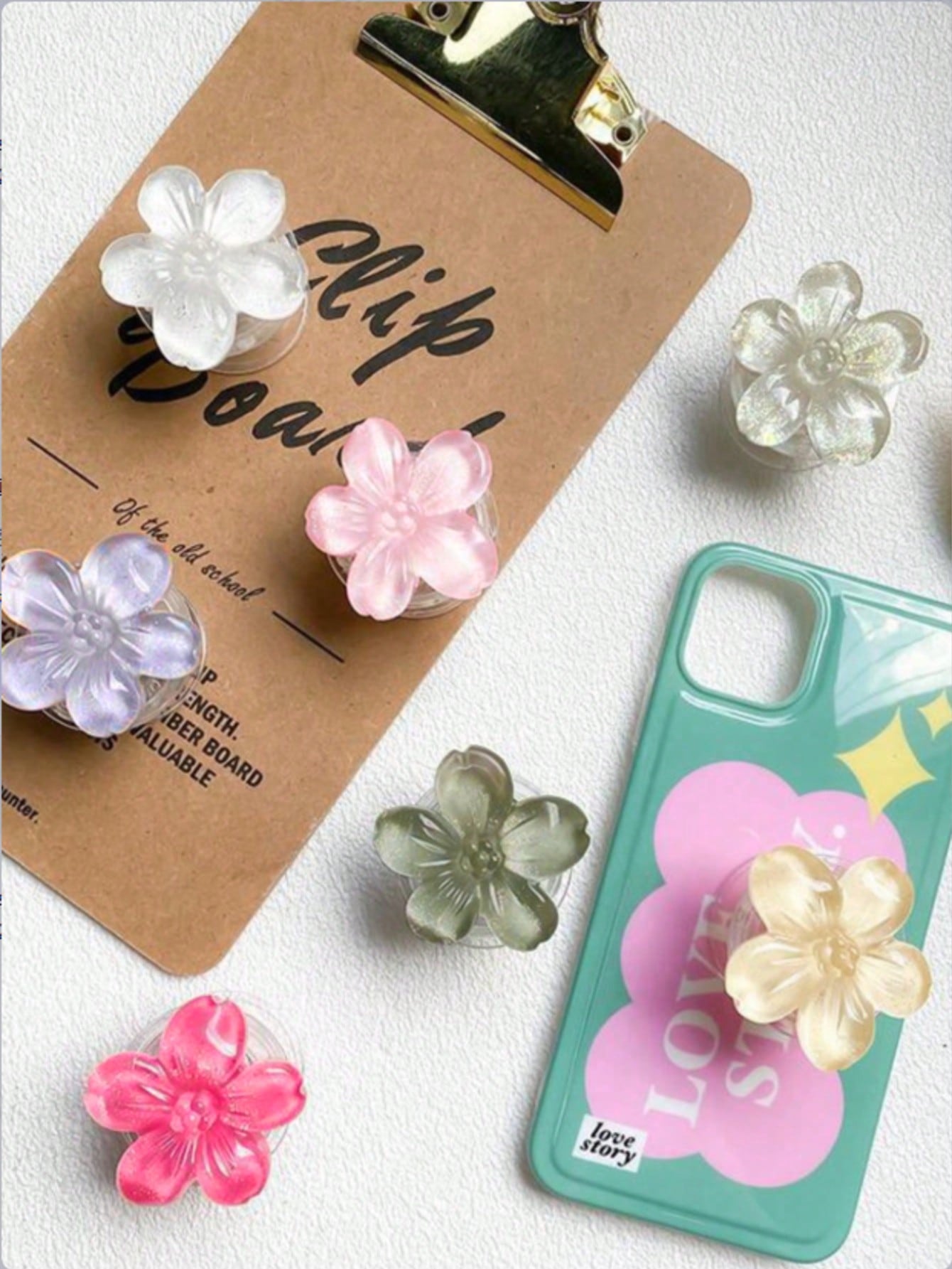 1pc/2pcs Cute Flower Element Push-Pull Stand Phone Push-Pull Stand 3D Flower Foldable Phone Holder, Fresh Floral Adhesive Bubble Phone Stand, Extendable Flower Phone Grip Holder, Suitable For Smartpho
