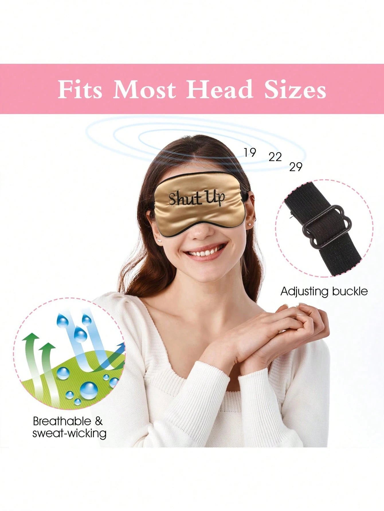 1pc/2pcs Funny Silk Sleeping Eye Mask, Soft & Light Blocking Eye Cover, Adjustable Strap Airplane Sleep Mask Suitable For Men And Women For Travel, Nap, Meditation,School,Back To School,Travel,Travel