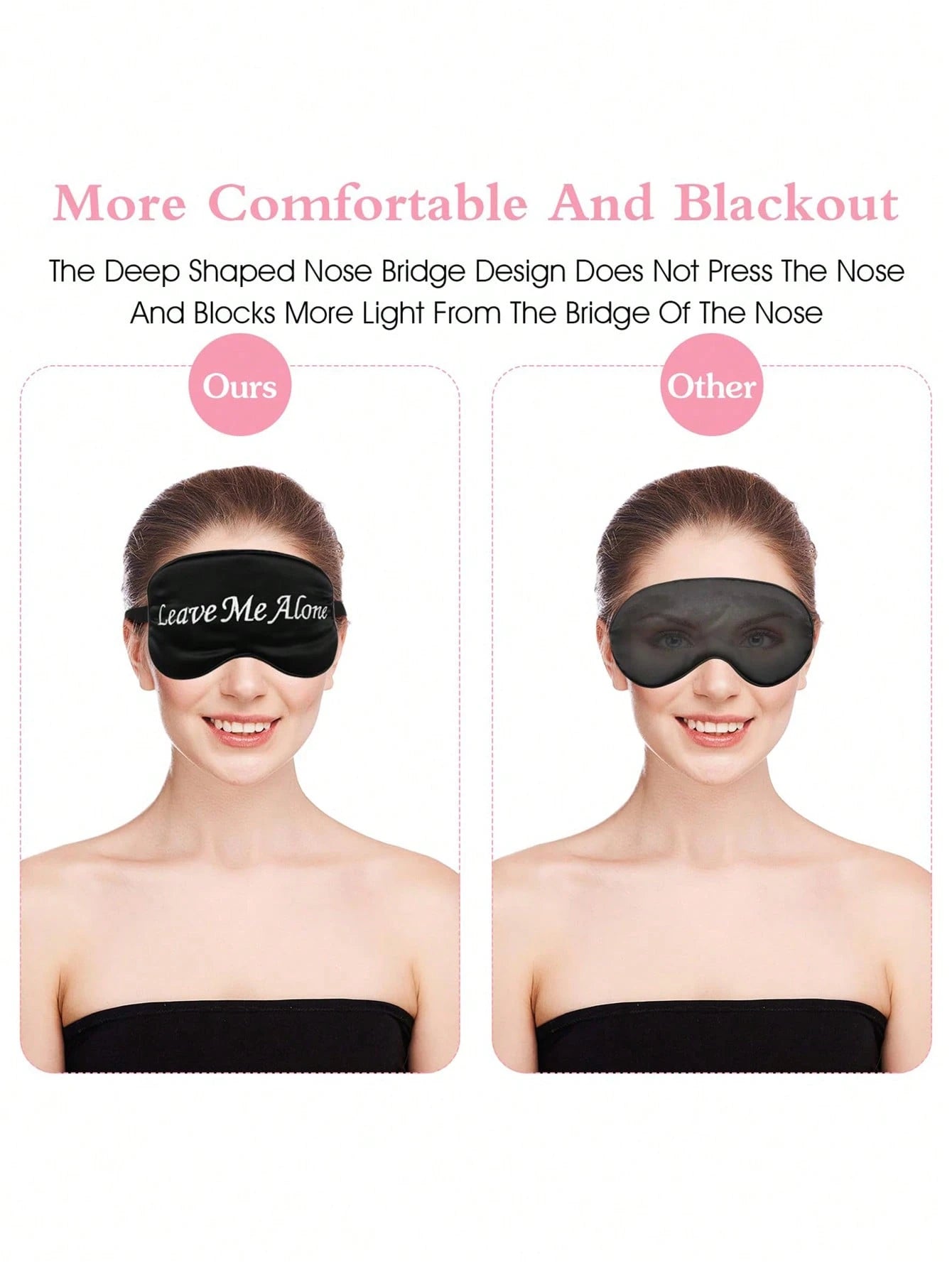 1pc/2pcs Funny Silk Sleeping Eye Mask, Soft & Light Blocking Eye Cover, Adjustable Strap Airplane Sleep Mask Suitable For Men And Women For Travel, Nap, Meditation,School,Back To School,Travel,Travel
