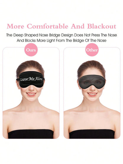 1pc/2pcs Funny Silk Sleeping Eye Mask, Soft & Light Blocking Eye Cover, Adjustable Strap Airplane Sleep Mask Suitable For Men And Women For Travel, Nap, Meditation,School,Back To School,Travel,Travel