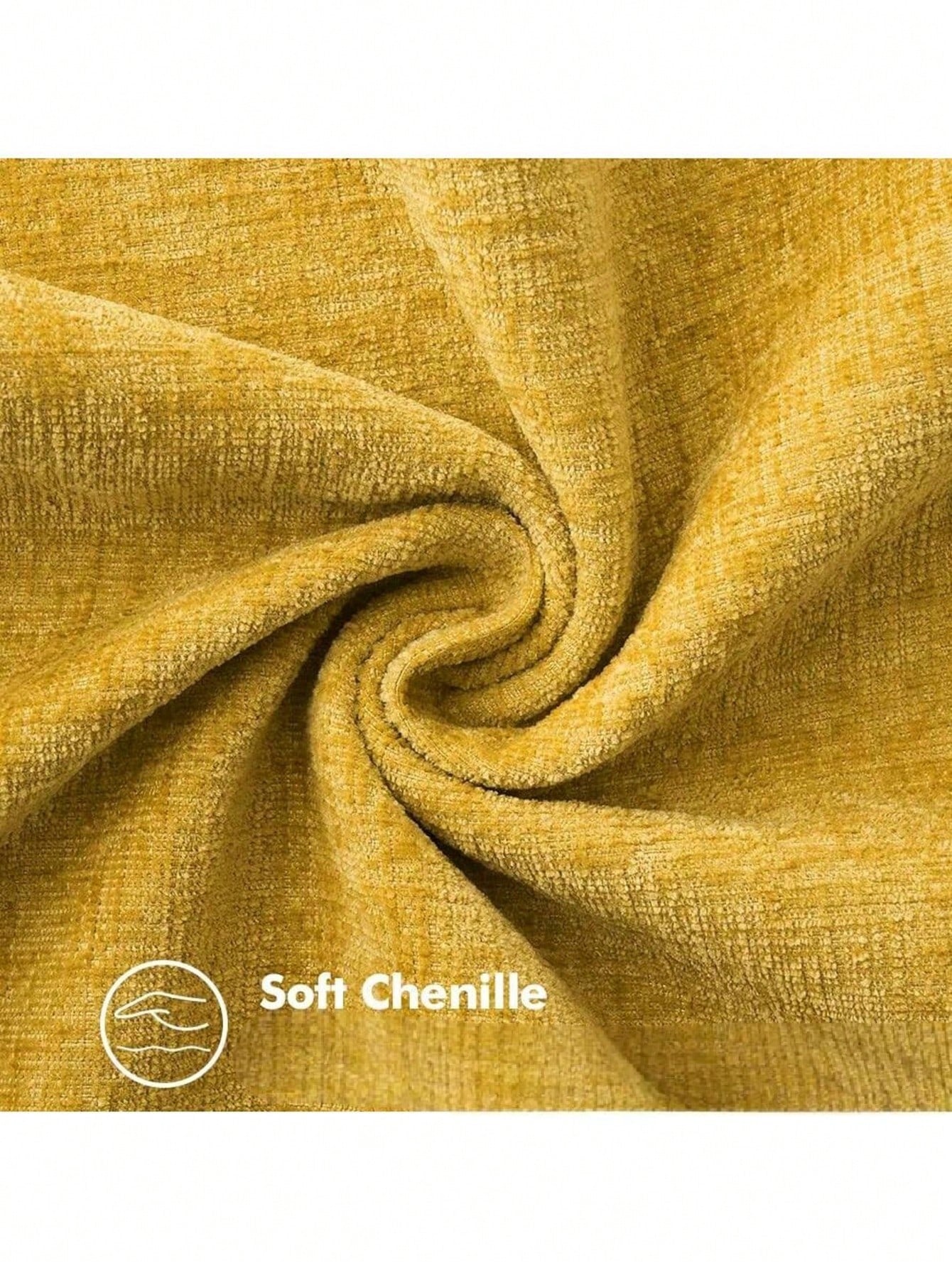 1pc/2pcs Mustard Yellow (Pillow Insert Not Included) 3D Textured Throw Pillow Cover, Modern Farmhouse Cozy Chenille Vintage Pattern Cushion Case, Suitable For Daily Bedroom, Dining Room, Bed, Sofa, Ca