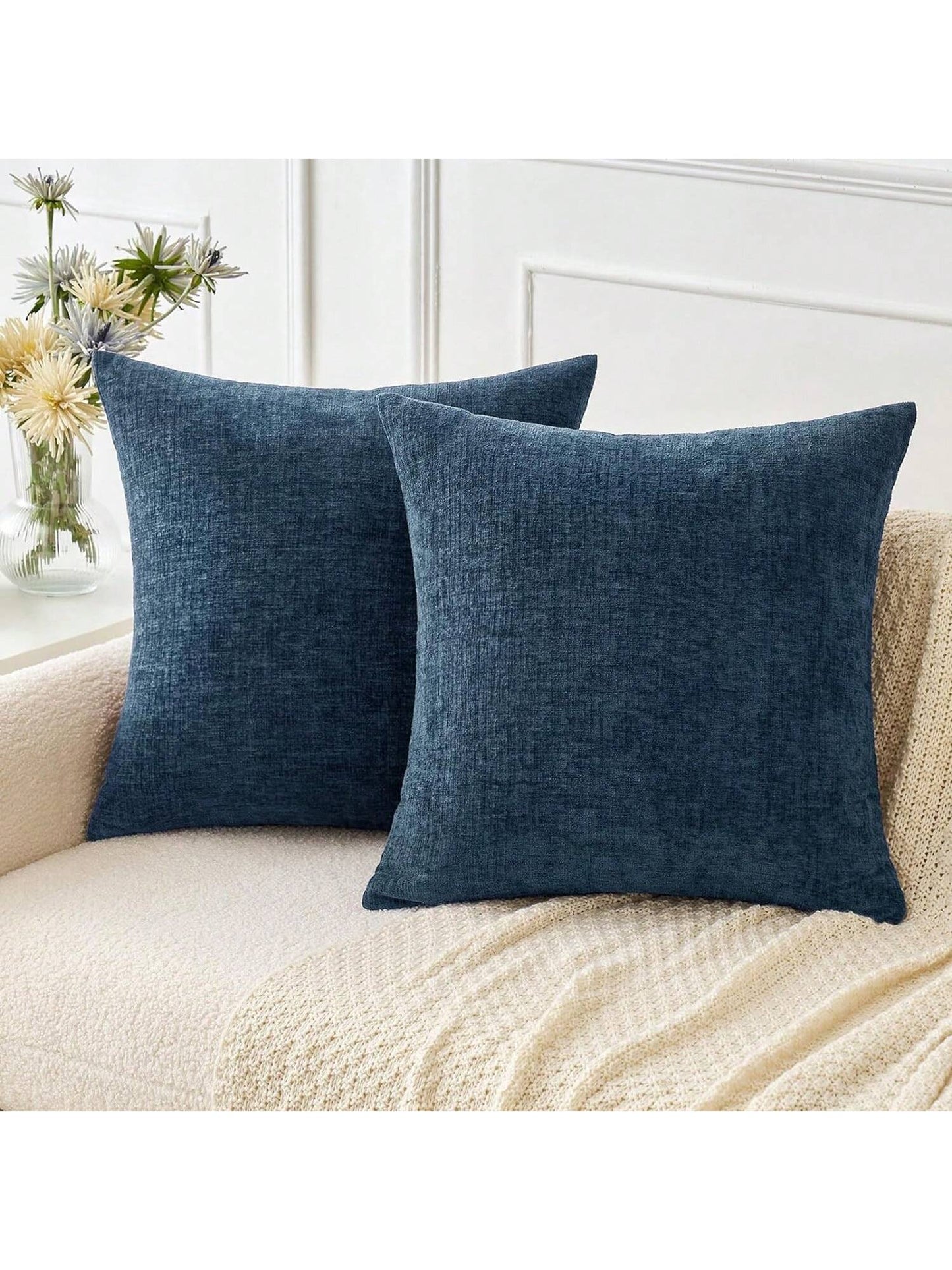 1pc/2pcs Mustard Yellow (Pillow Insert Not Included) 3D Textured Throw Pillow Cover, Modern Farmhouse Cozy Chenille Vintage Pattern Cushion Case, Suitable For Daily Bedroom, Dining Room, Bed, Sofa, Ca