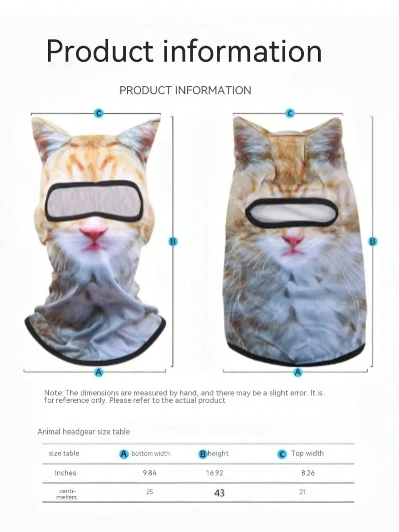1pc/2pcs Unisex 3D Animal Print Face Mask Headwear, Suitable For Daily Use, Travel, Hiking, Skiing (Cat, Dog Pattern)