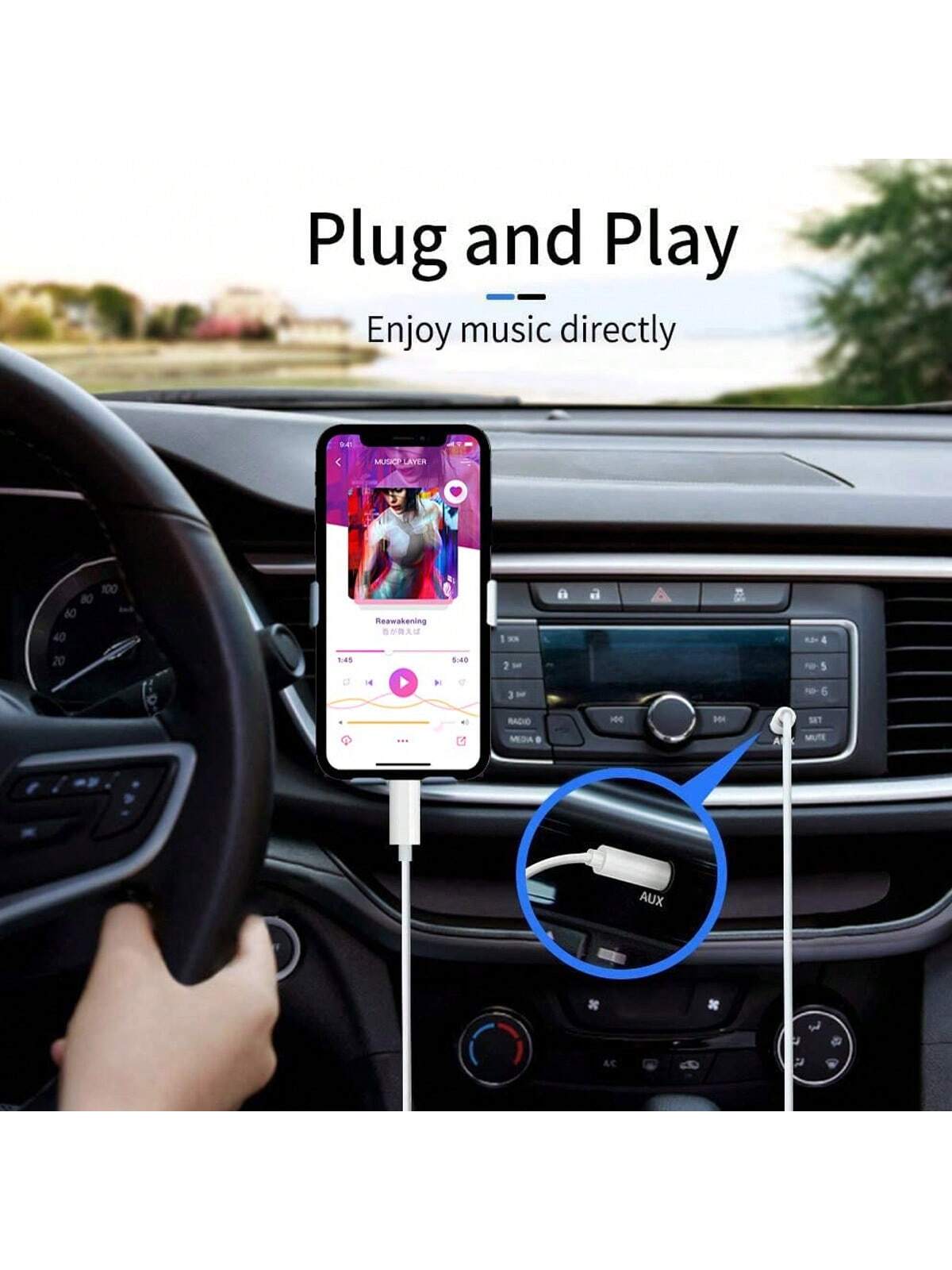 1pc 3.5mm Auxiliary Audio Cable Compatible With IPhone 14 Series, 3.5mm Headphone Jack Adapter Cord For Car, Home Stereo Speakers, Headphones Compatible With IPhone 14 Pro Max/14 Pro/14 Plus/14/13/12