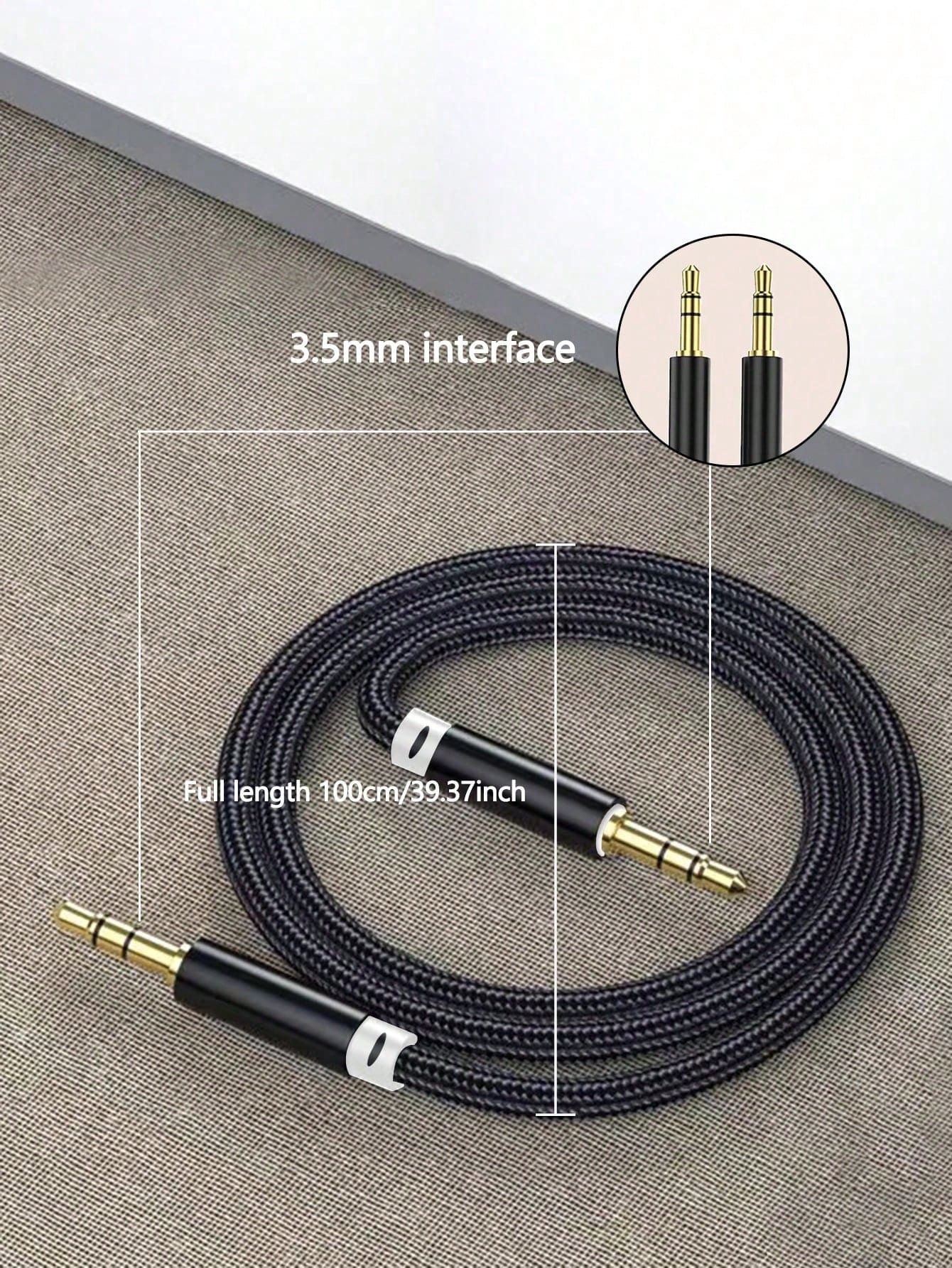 1pc 3.5mm Braided Audio Cable, Suitable For Phones, Car Use