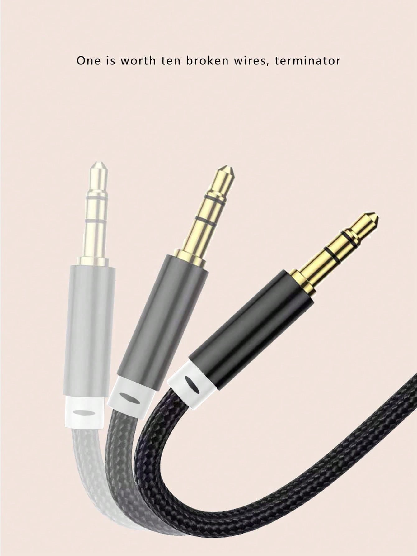 1pc 3.5mm Braided Audio Cable, Suitable For Phones, Car Use