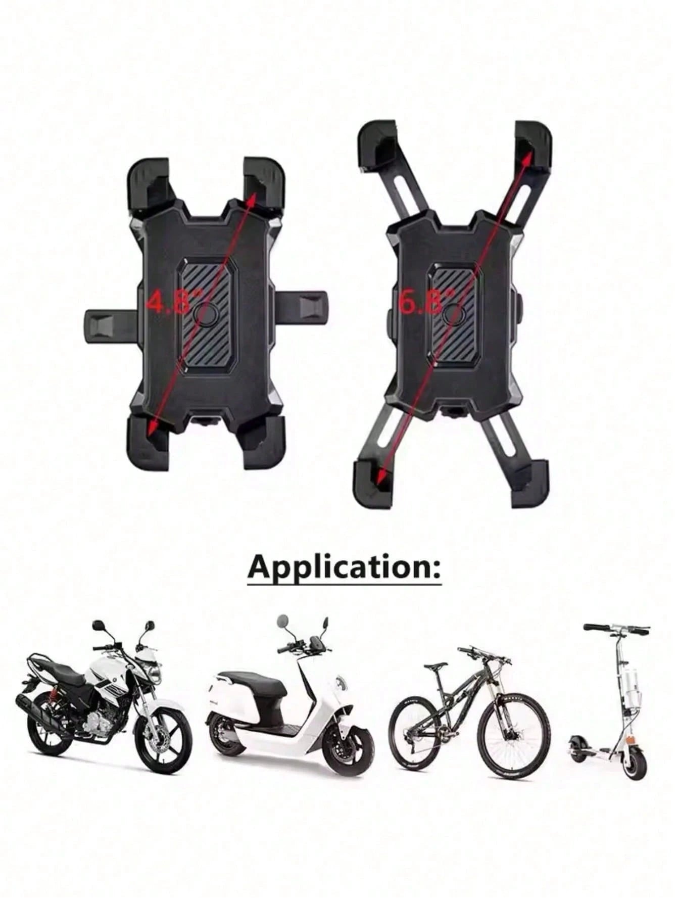1PC 360° Rotatable Phone Holder Non-Slip Handlebar Mount For Motorcycle Electric Bike Universal Vehicle Accessory Back To School Essential