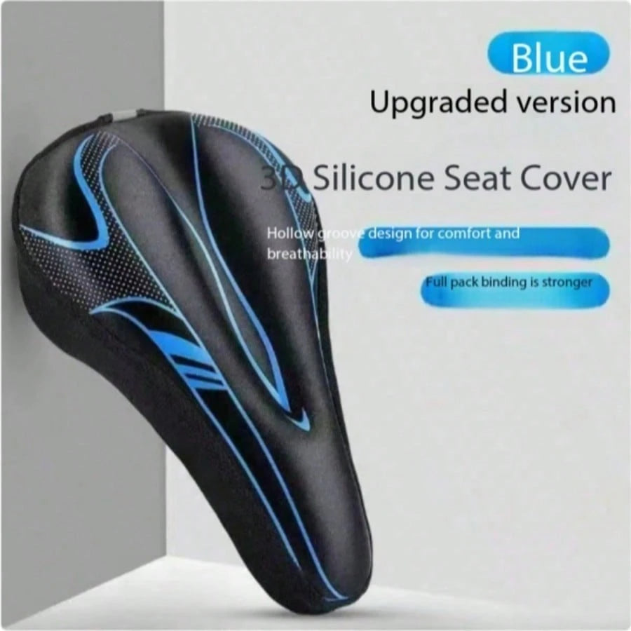 1pc 3D Silicone Thickened Bicycle Seat Cover, Hollow Breathable Shock-Absorbing Cycling Seat Cover For Mountain Bike And Road Bike