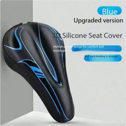 1pc 3D Silicone Thickened Bicycle Seat Cover, Hollow Breathable Shock-Absorbing Cycling Seat Cover For Mountain Bike And Road Bike