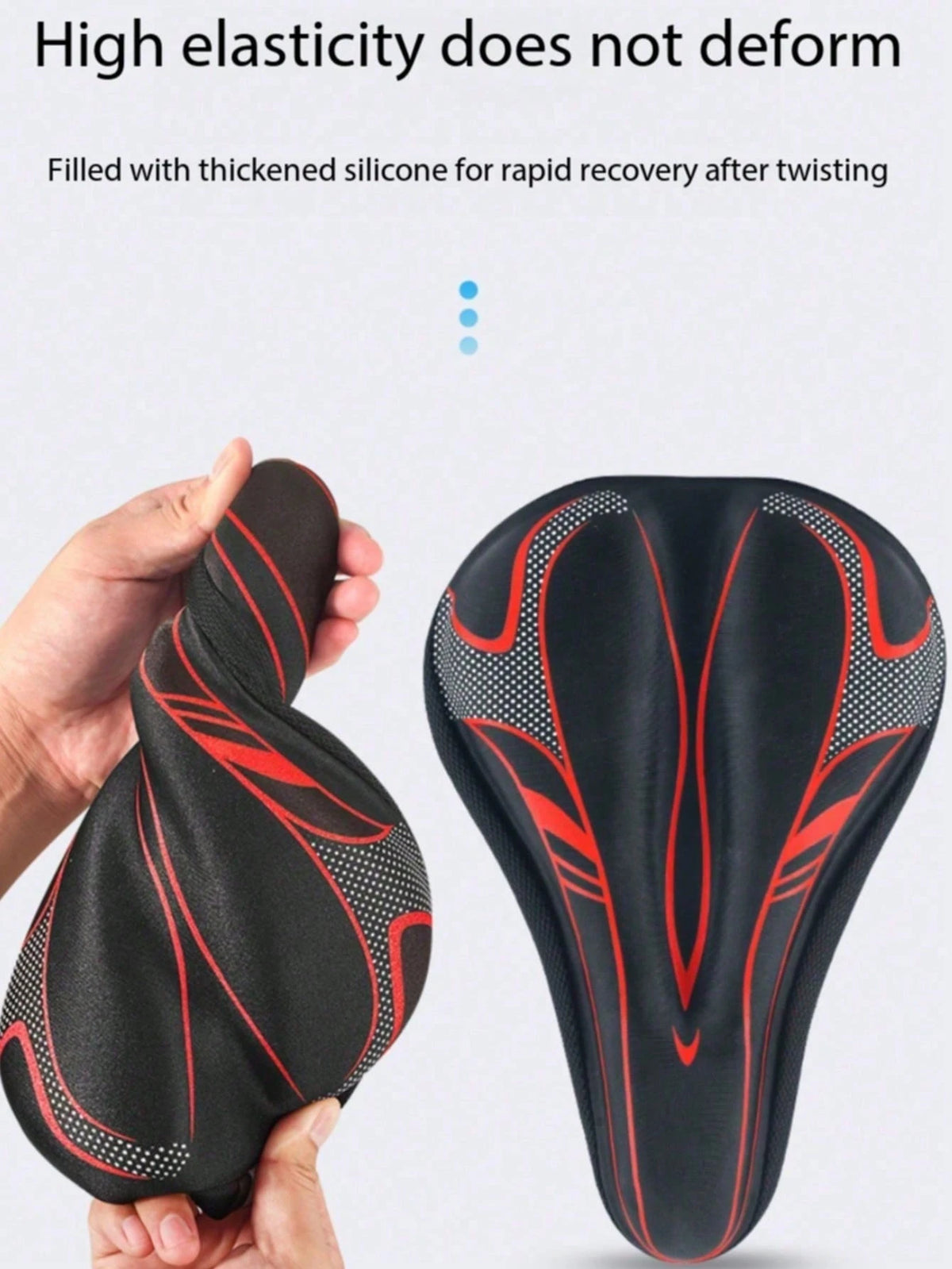 1pc 3D Silicone Thickened Bicycle Seat Cover, Hollow Breathable Shock-Absorbing Cycling Seat Cover For Mountain Bike And Road Bike