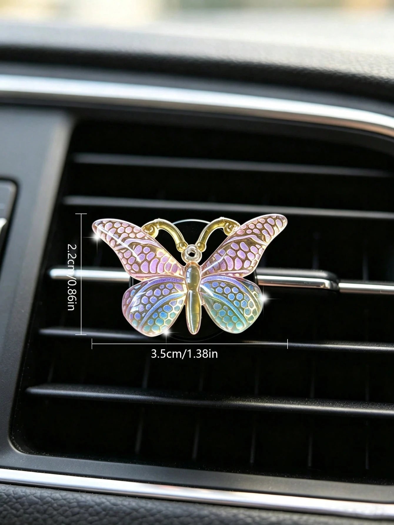 1pc/3pcs Colorful Gradient Butterfly Car Air Vent Clip, Car Air Vent Aromatherapy Clip Decoration Ornament